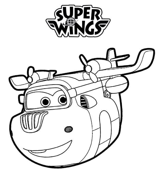 Dibujo de Donnie Super Alas Sonriendo para Colorear