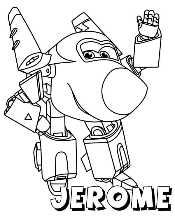 Dibujo de Jerome Super Alas Divertido para Colorear