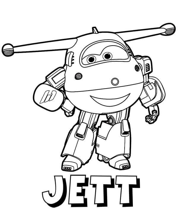 Dibujo de Jett Super Alas Divertido para Colorear