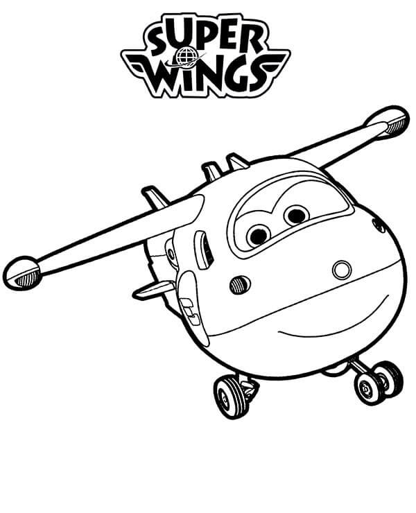 Dibujo de Jett Super Alas Sonriendo para Colorear