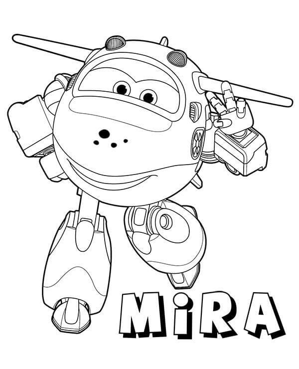 Dibujo de Mira Super Alas Feliz para Colorear