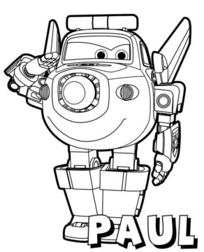 Dibujo de Paul Super Alas Feliz para Colorear