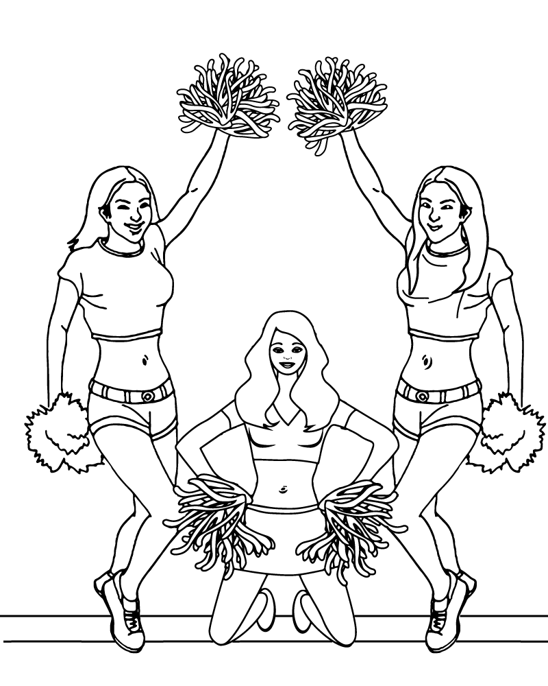 Dibujo de Super Bowl 2025 Cheerleader Coloring Page para Colorear