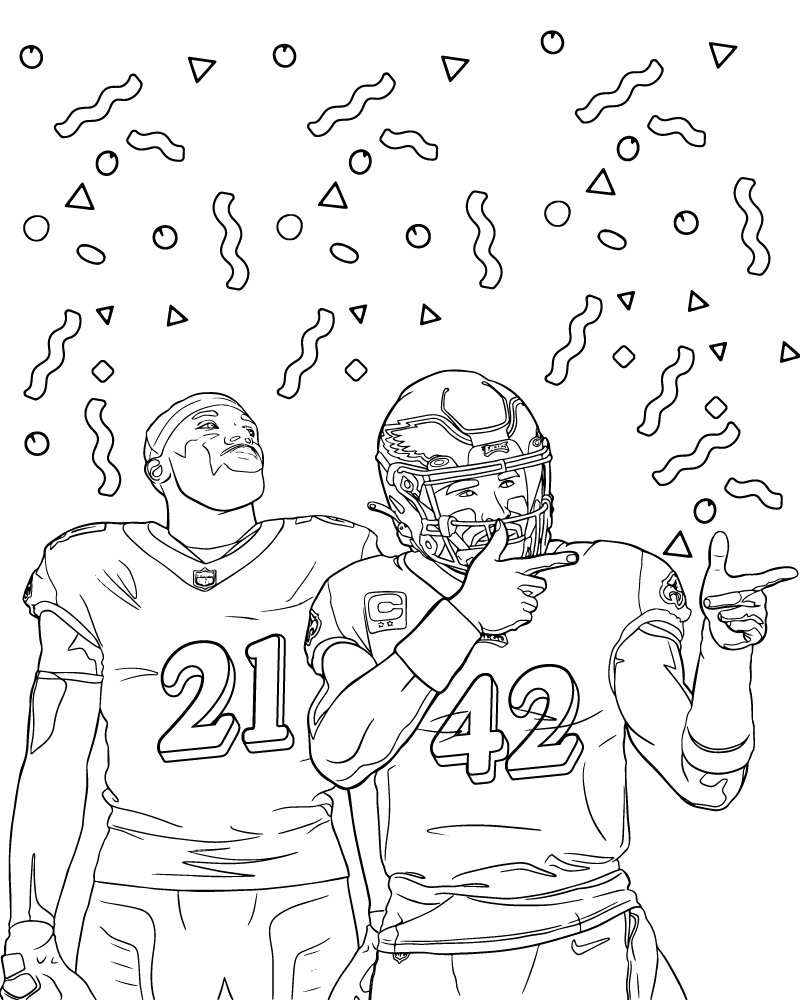 Dibujo de Super Bowl 2025 Confetti Coloring Page para Colorear