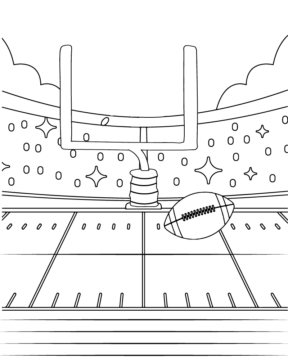 Dibujo de Super Bowl 2025 Field Goal Coloring Page para Colorear