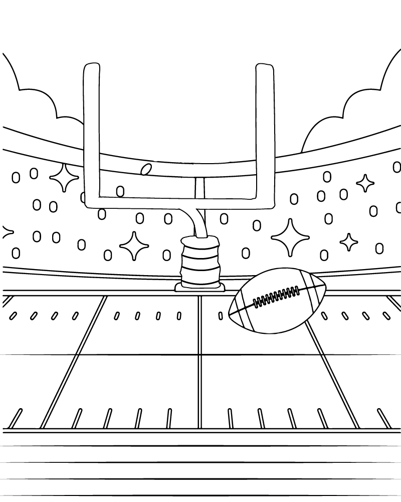 Dibujo de Super Bowl 2025 Field Goal Coloring Page para Colorear