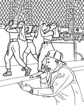 Dibujo de Super Bowl 2025 Halftime Show Coloring Page para Colorear