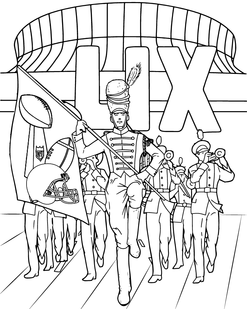 Dibujo de Super Bowl 2025 Parade Coloring Page para Colorear