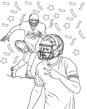Dibujo de Super Bowl 2025 Party Coloring Page para Colorear