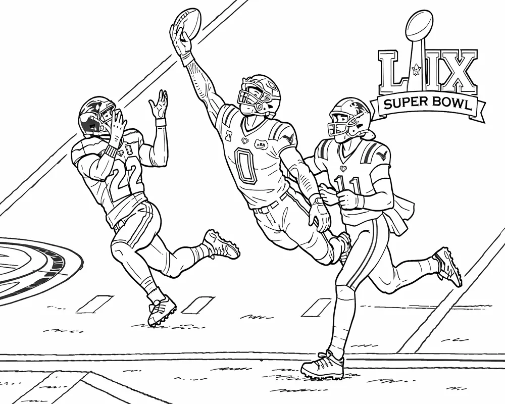 Dibujo de Atrape de la Victoria del Super Bowl Lx 2026 para página de Colorear para Colorear