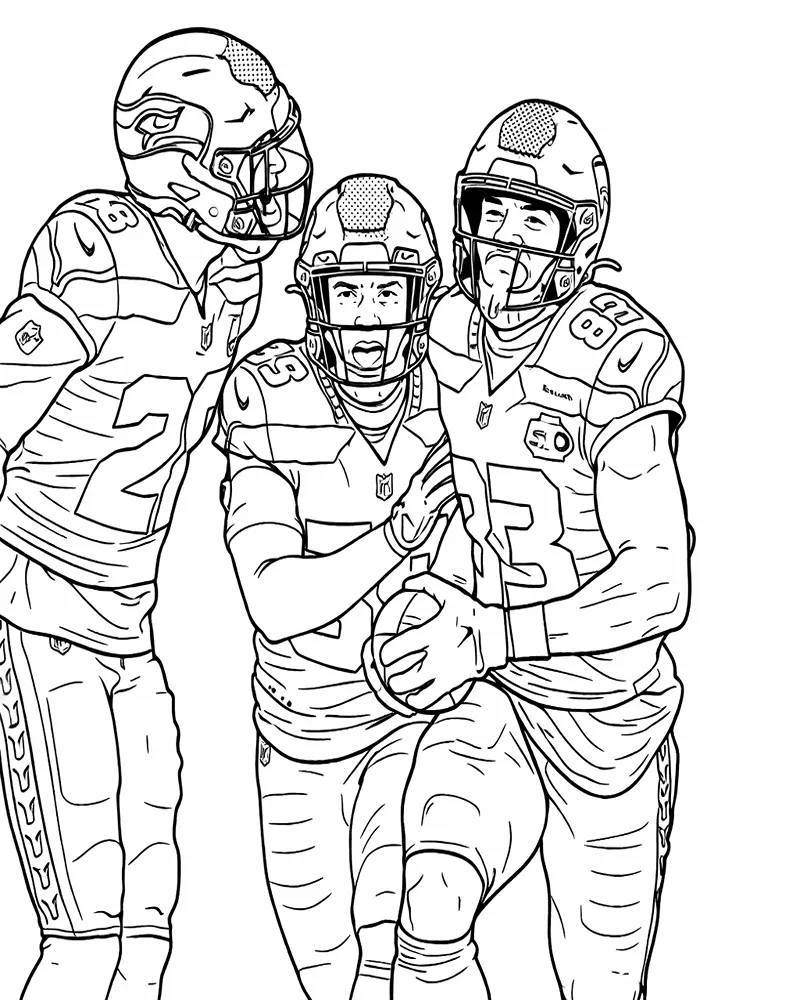 Dibujo de Celebración de Jugadores para página de Colorear para Colorear