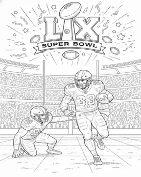 Dibujo de Zona de anotación del Super Bowl Lx 2026 para página de Colorear para Colorear