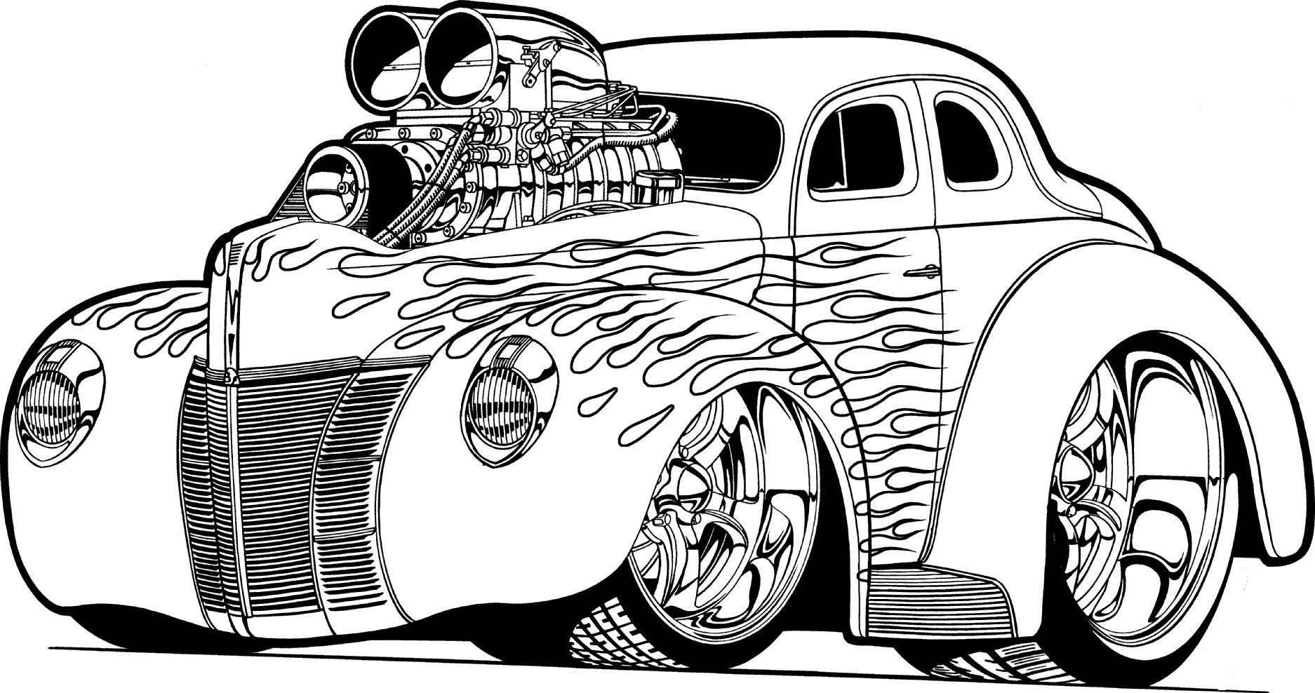 Dibujo de Coche Super Impresionante para Colorear