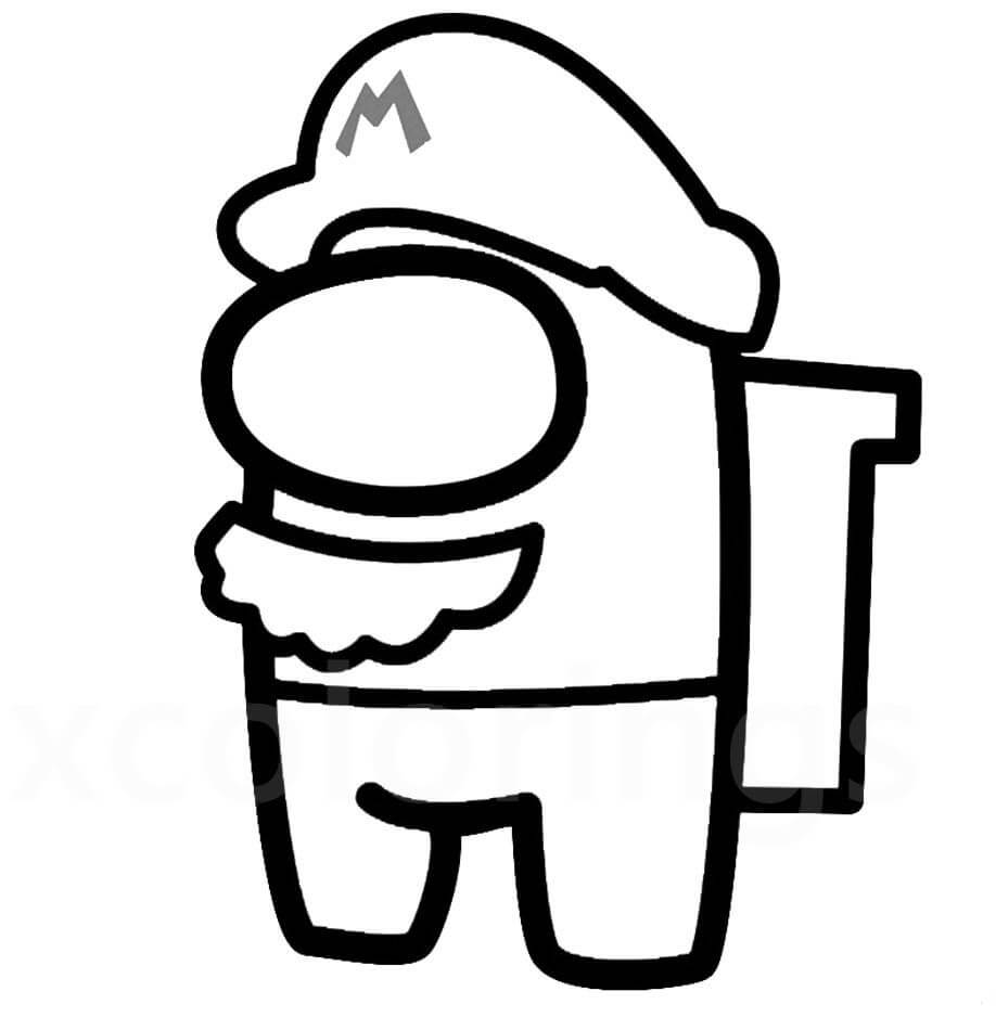 Dibujo de Among Us Mario para Colorear