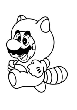 Dibujo de Mapache Mario para Colorear