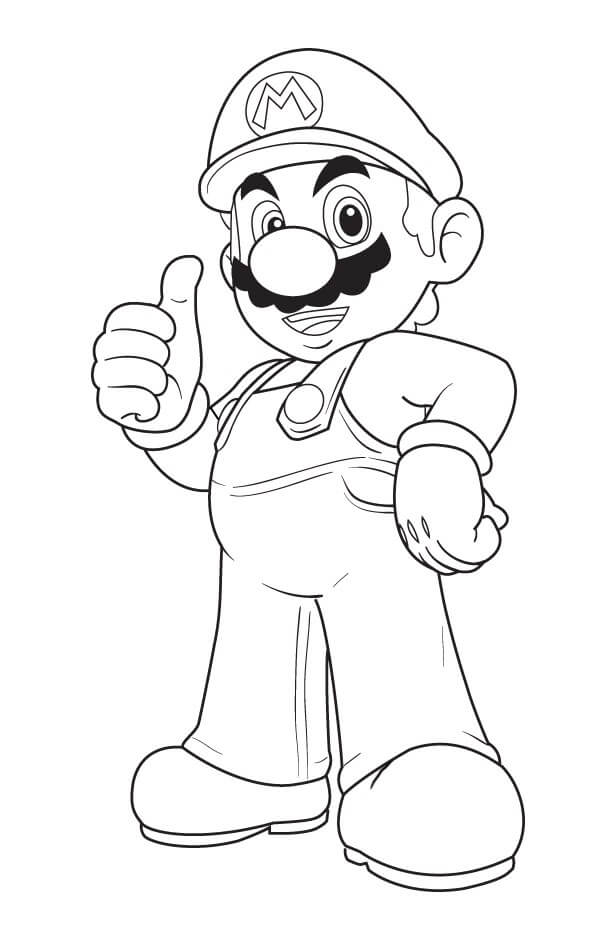 Dibujo de Mario Alto para Colorear