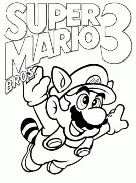Dibujo de Supser Mario 3 para Colorear