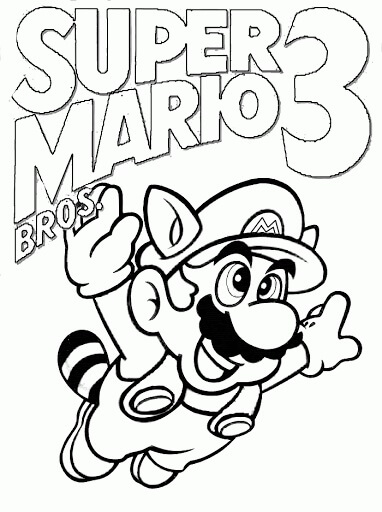 Dibujo de Supser Mario 3 para Colorear