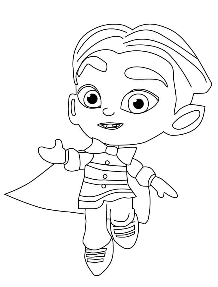 Dibujo de Drac Shadows de Super Monstruos para Colorear