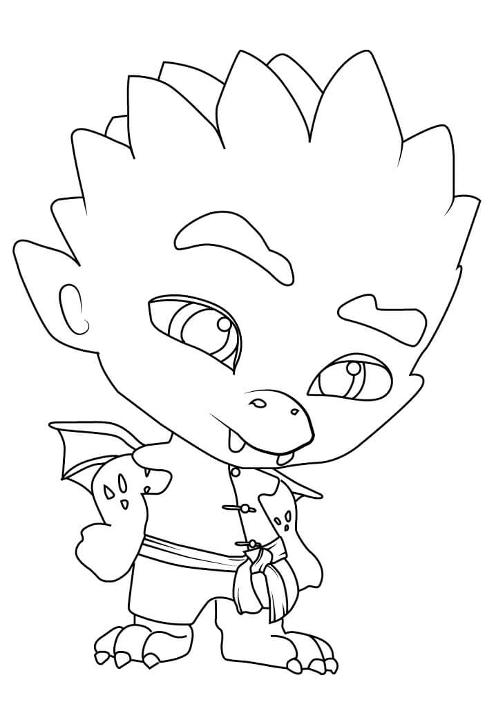 Dibujo de Spike Gong de Super Monstruos para Colorear
