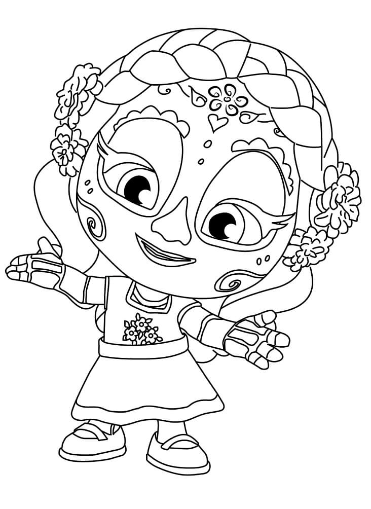 Dibujo de Vida Calavera de Super Monstruos para Colorear