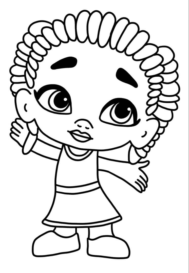 Dibujo de Zoe de Super Monstruos para Colorear