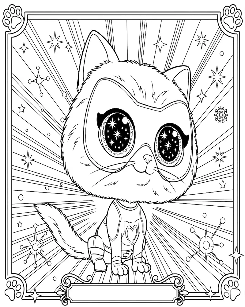 Dibujo de Bitsy Superkitties página para Colorear