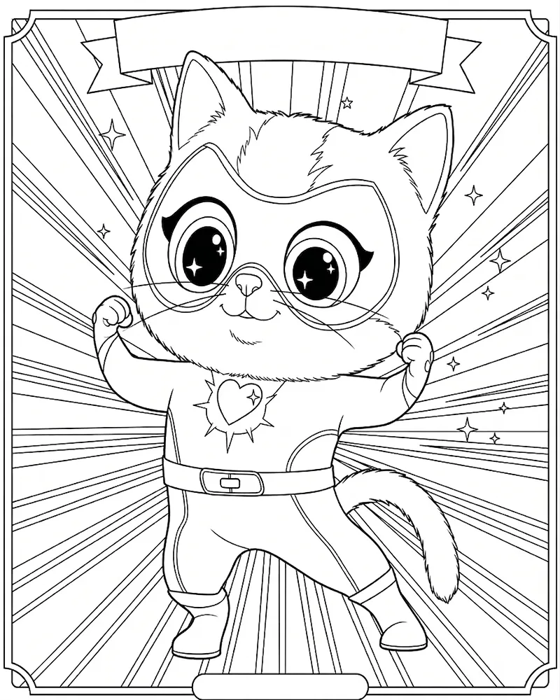 Dibujo de Buddy Superkitties página para Colorear