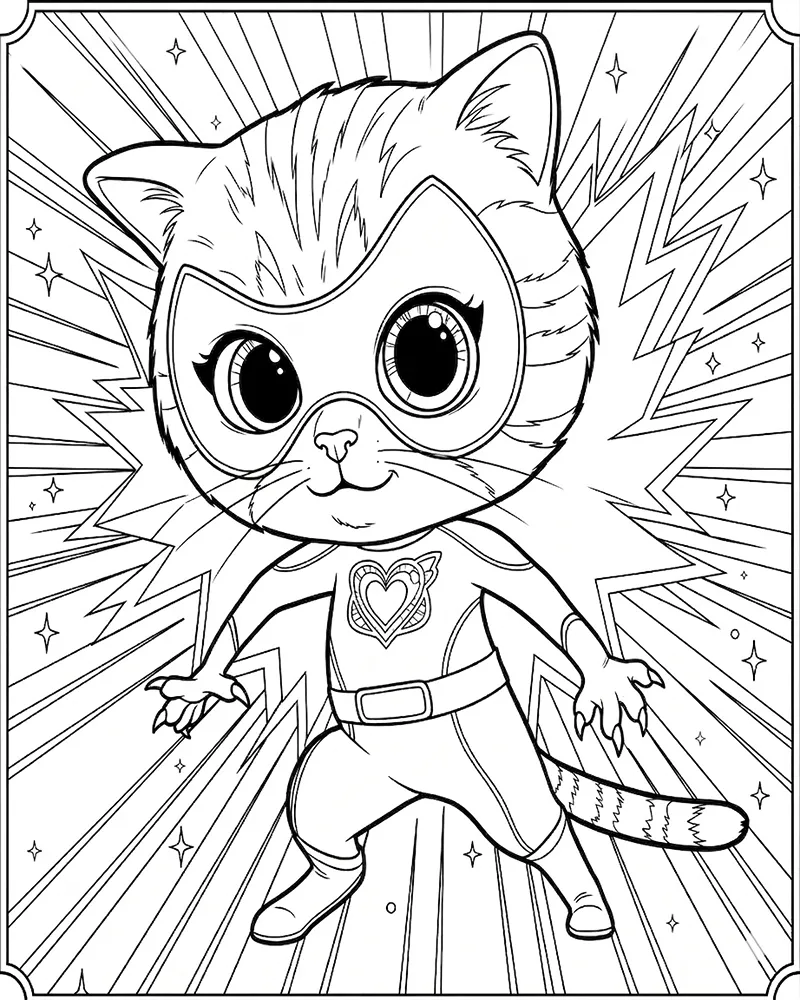 Dibujo de Ginny Superkitties página para Colorear