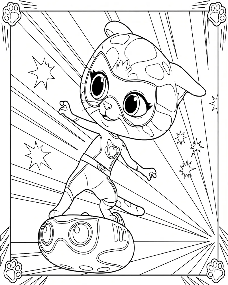 Dibujo de Sparks Superkitties página para Colorear