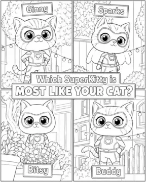 Dibujo de Superkitties Todo en Uno página para Colorear