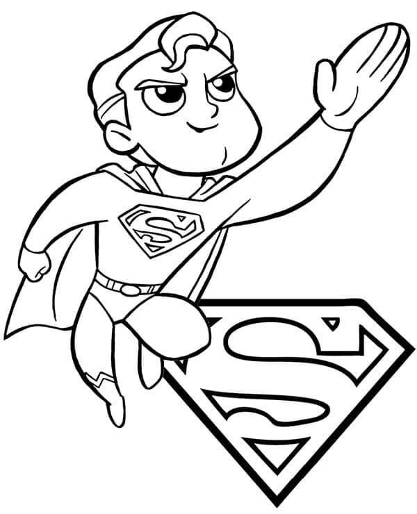 Dibujo de Chibi Superman para Colorear