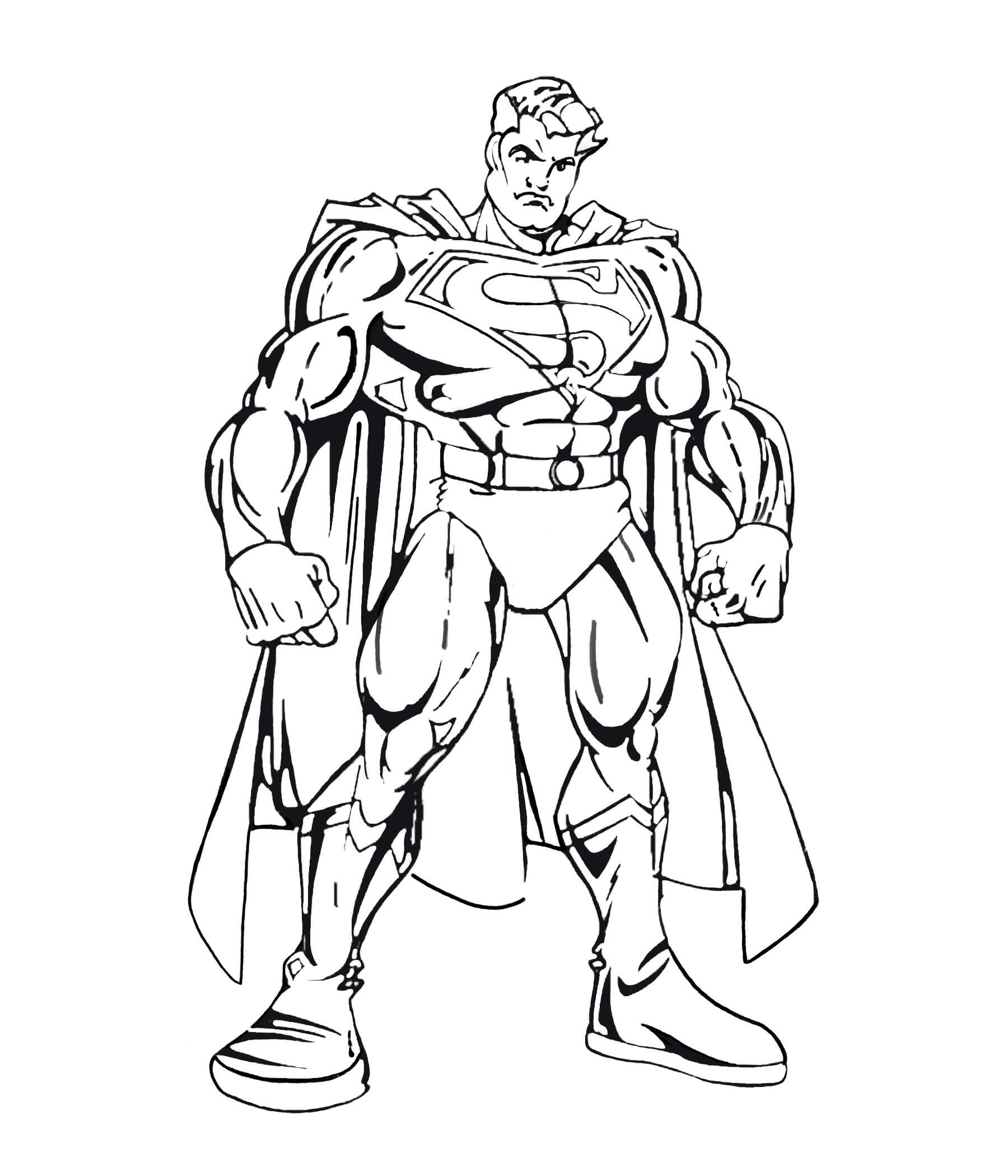 Dibujo de Dibujar a Superman Fuerte para Colorear