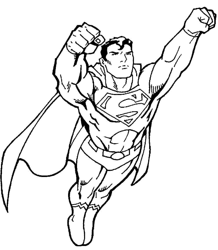 Dibujo de Superman Volando para Colorear