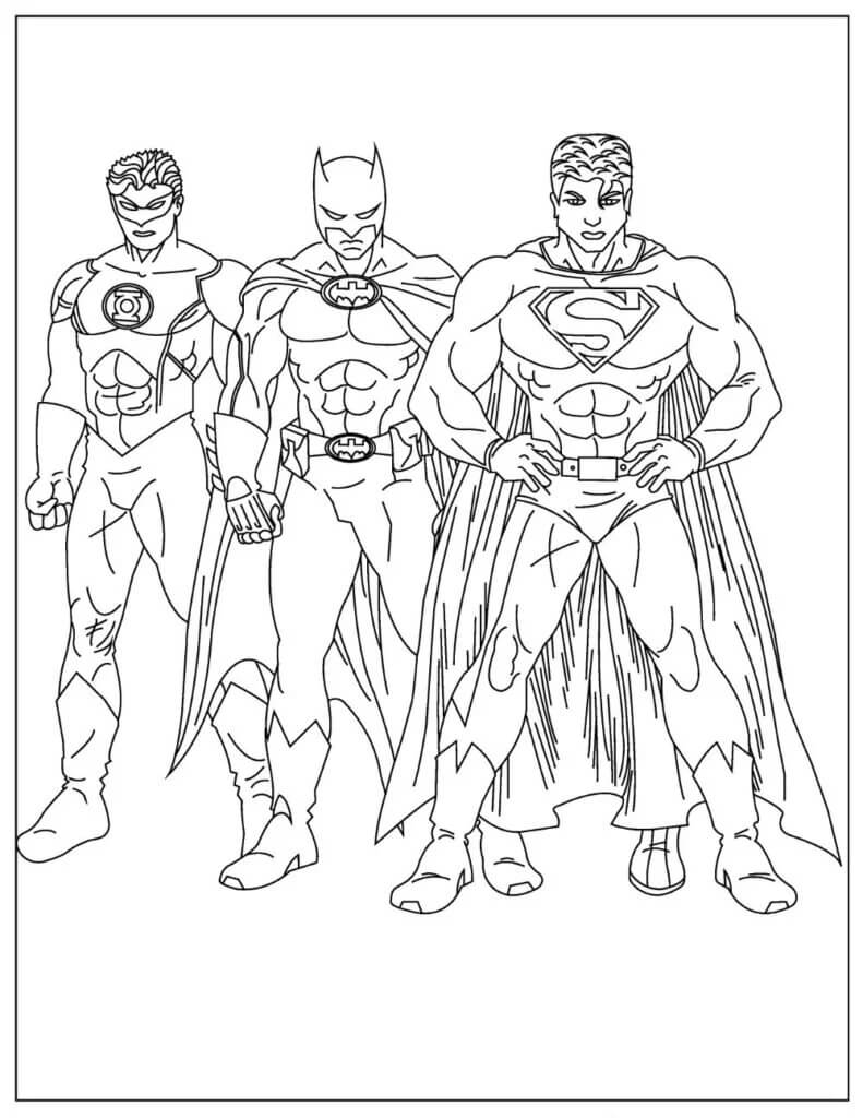 Dibujo de Enfriar Superman y Amigos para Colorear