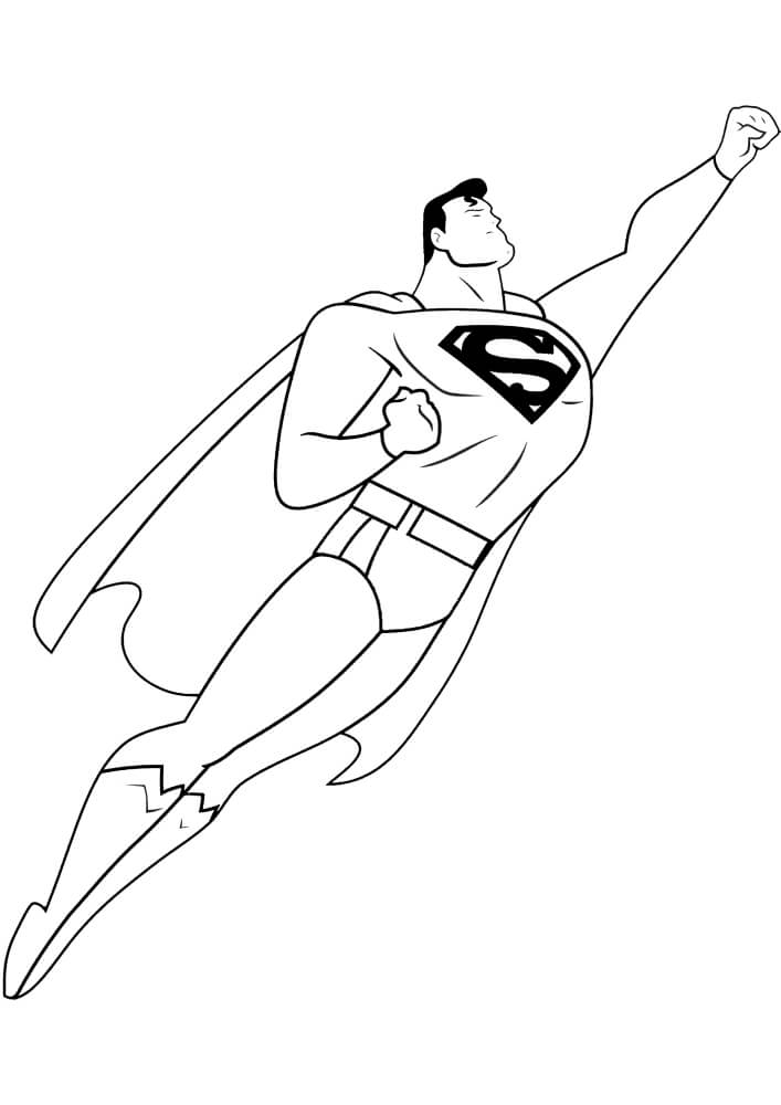 Dibujo de Genial Superman Volando para Colorear