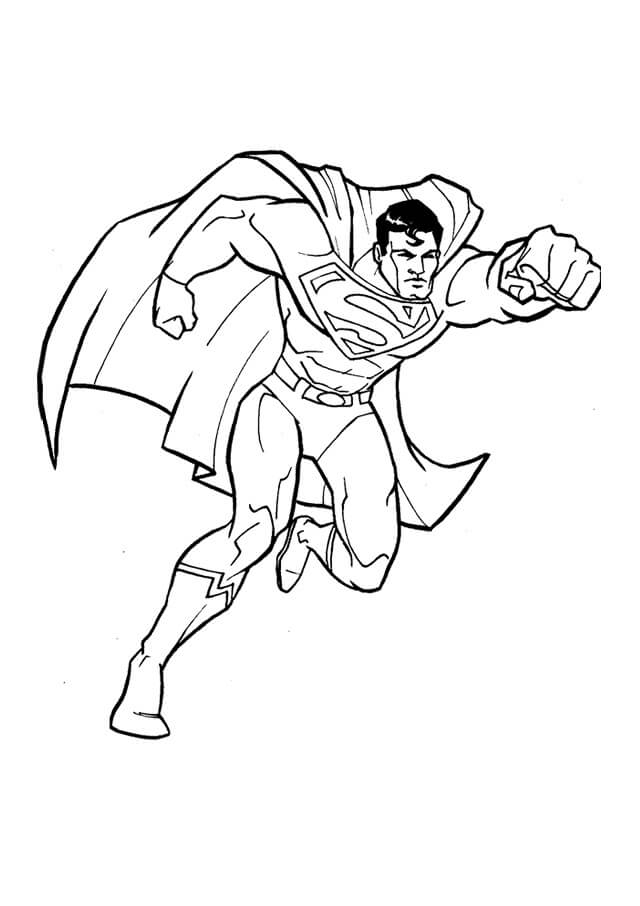 Dibujo de Gran Punetazo de Superman para Colorear