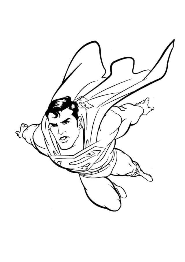 Dibujo de Gran Superman Volando para Colorear