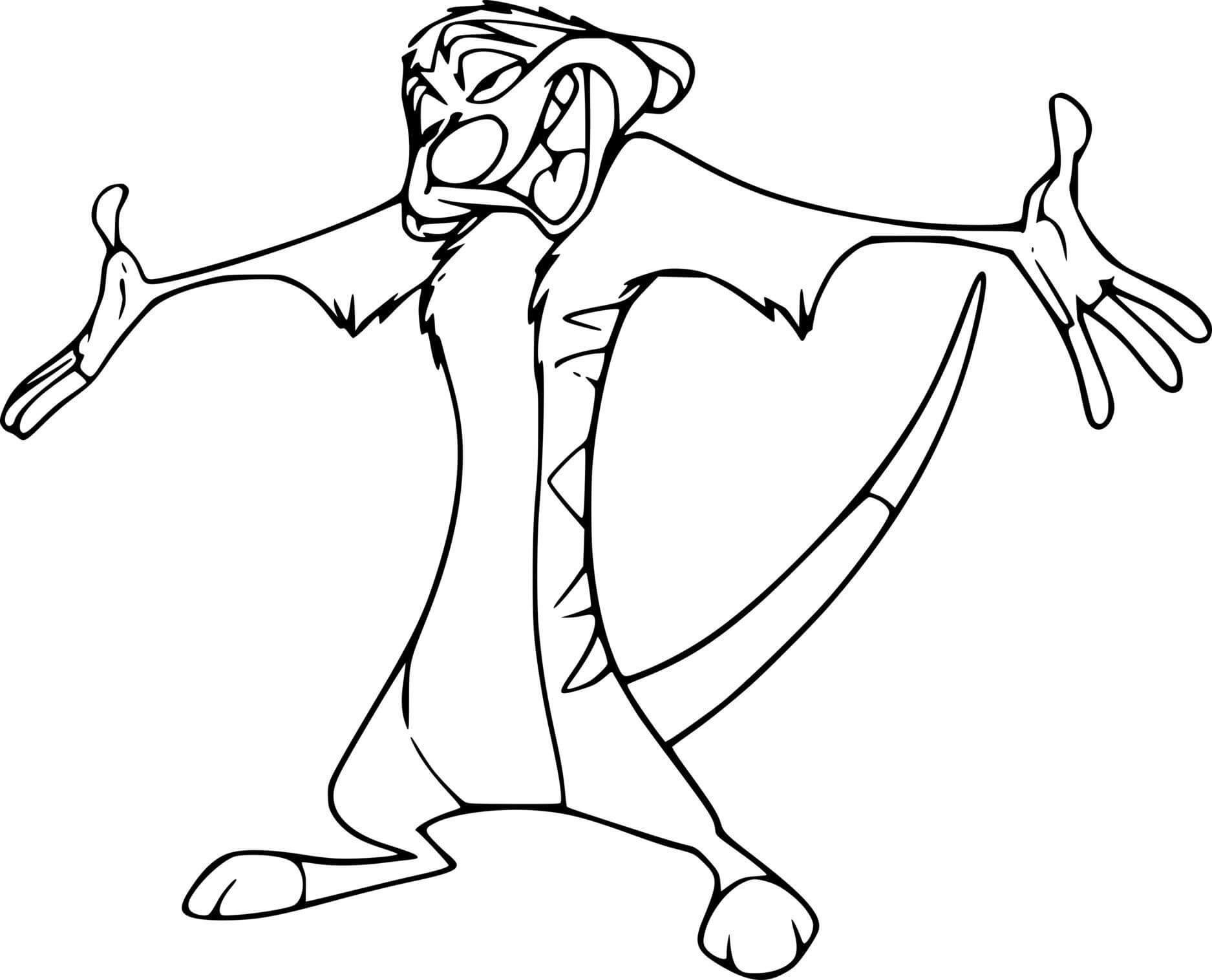 Dibujo de Suricata Divertido para Colorear