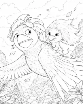 Dibujo de Ollie y Ivy en el Cielo páginas para Colorear