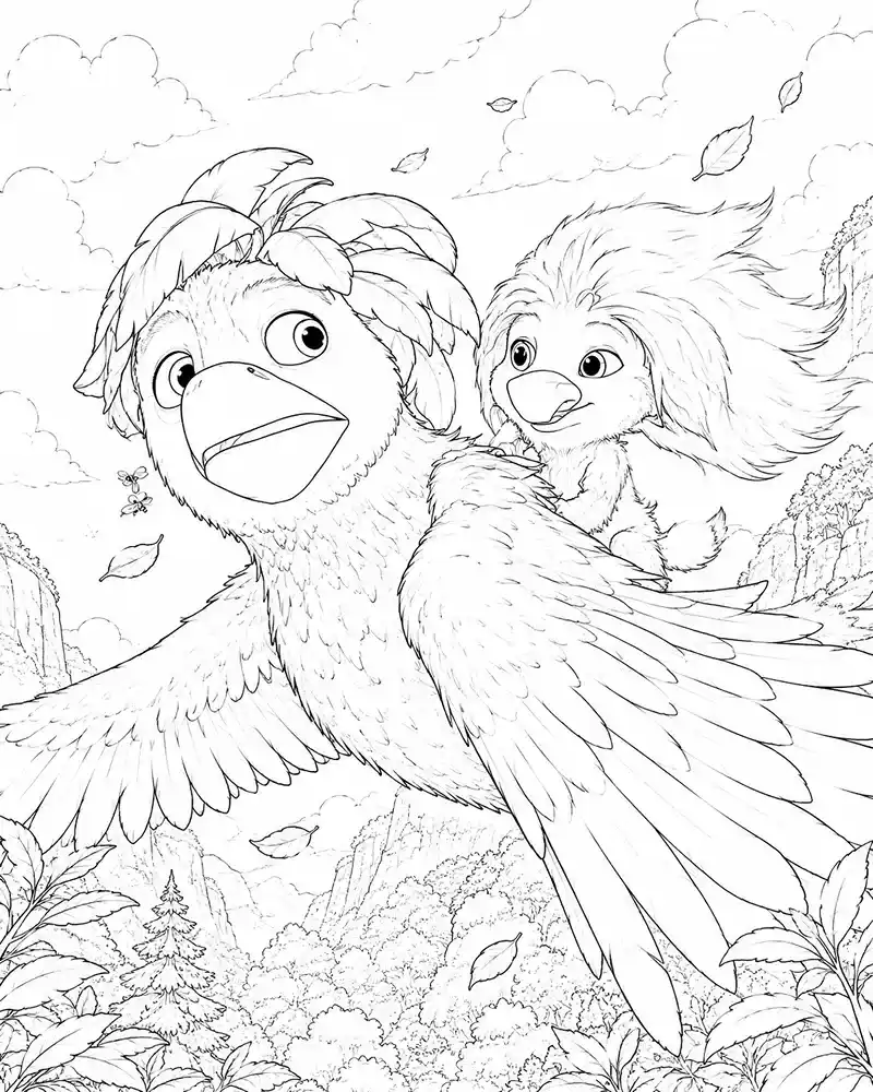 Dibujo de Ollie y Ivy en el Cielo páginas para Colorear