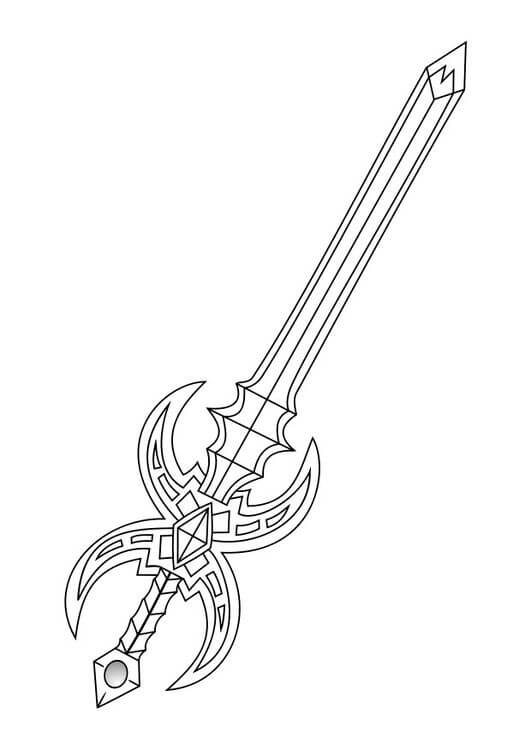 Dibujo de Espada Fresca para Colorear