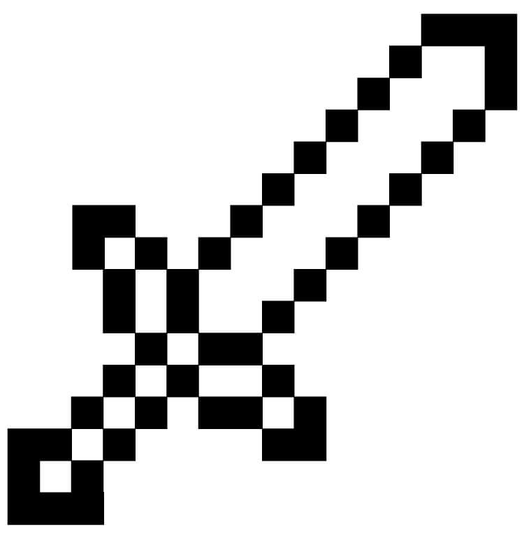 Dibujo de Espada Minecraft para Colorear