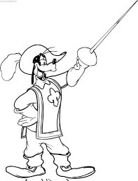 Dibujo de Goofy con Espada para Colorear