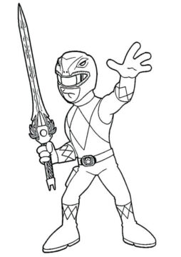 Dibujo de Power Ranger con Espada para Colorear