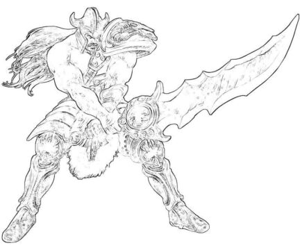 Dibujo de Tryndamere con Espada para Colorear