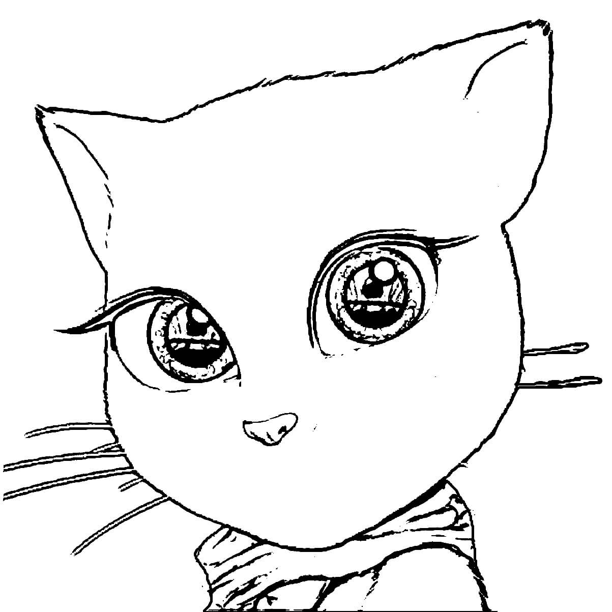 Dibujo de Cara Hablando Angela para Colorear