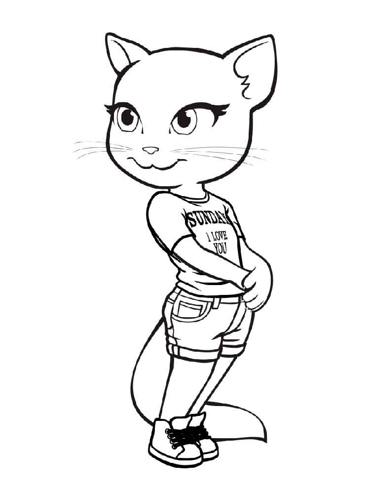 Dibujo de Encantadora Angela Que Habla para Colorear