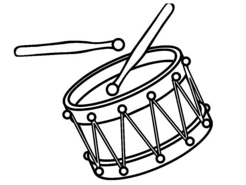 Dibujo de Tambor Simples para Colorear