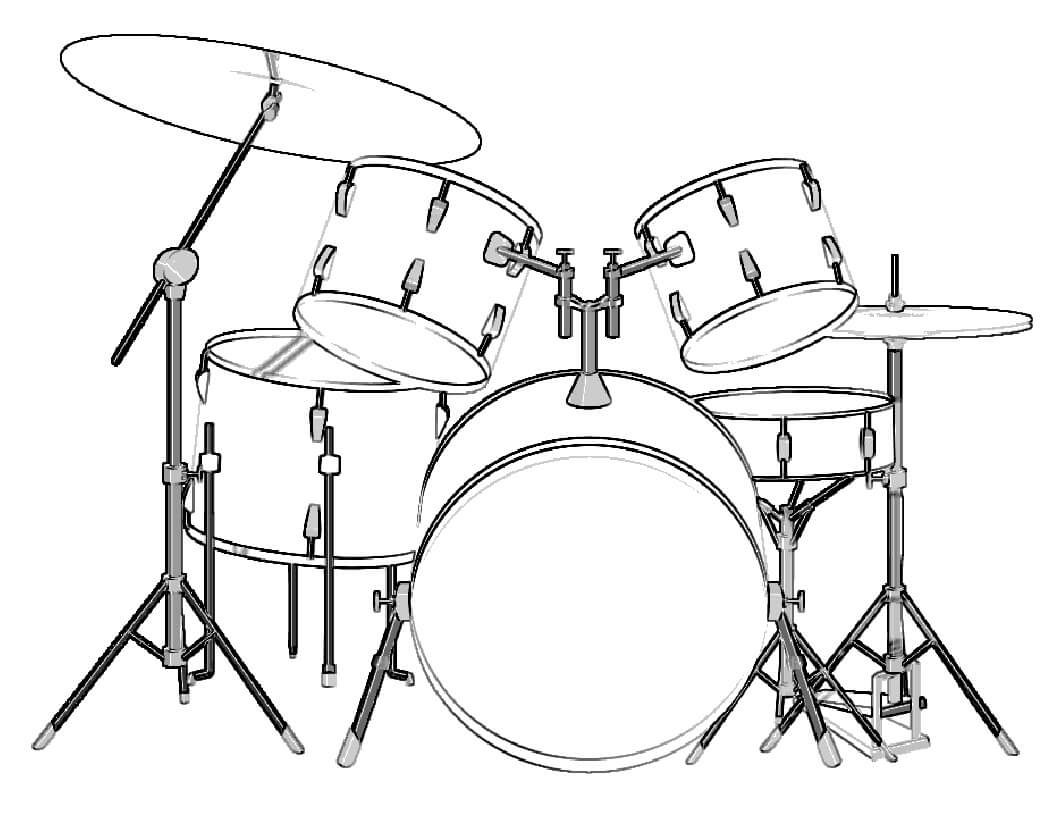 Dibujo de Conjunto de batería para Colorear